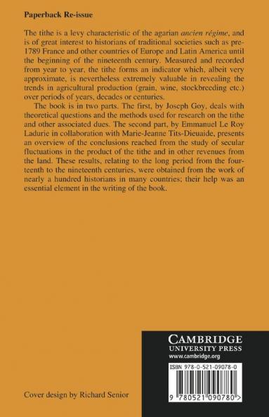 Tithe and Agrarian History from the Fourteenth to the Nineteenth Century