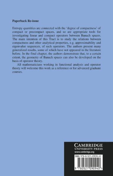Entropy Compactness and the Approximation of Operators
