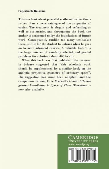 The Methods of Plane Projective Geometry Based on the Use of General Homogenous Coordinates