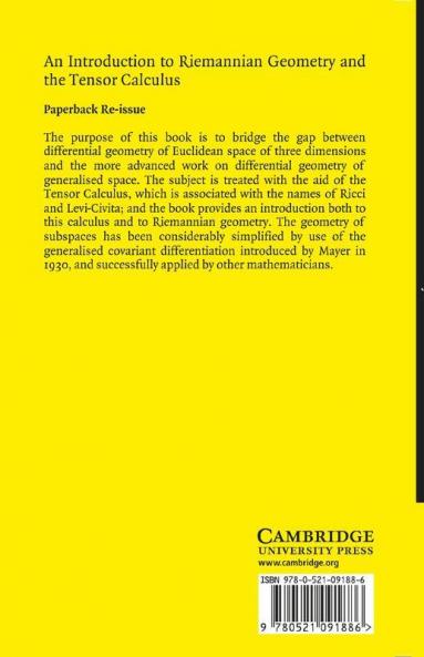 An Introduction to Riemannian Geometry and the Tensor Calculus