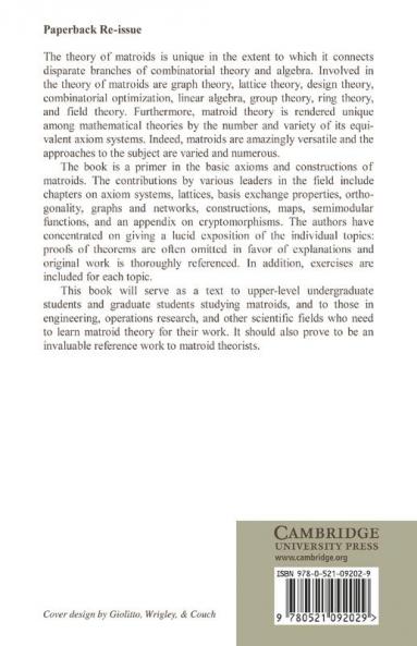 Theory of Matroids