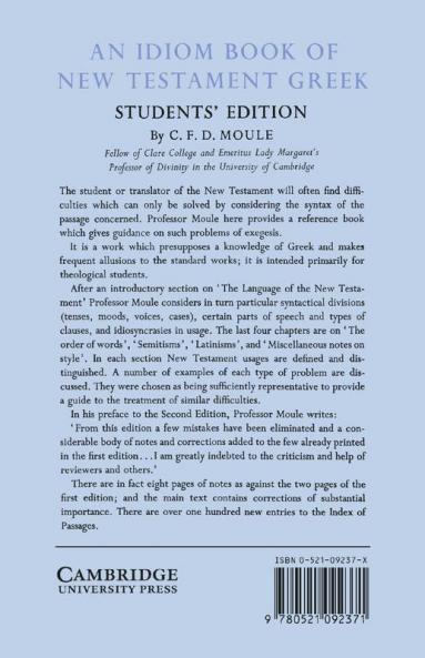 An Idiom Book of New Testament Greek