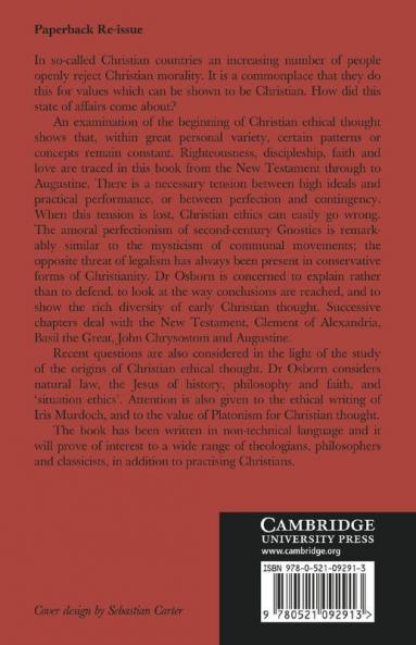 Ethical Patterns in Early Christian Thought