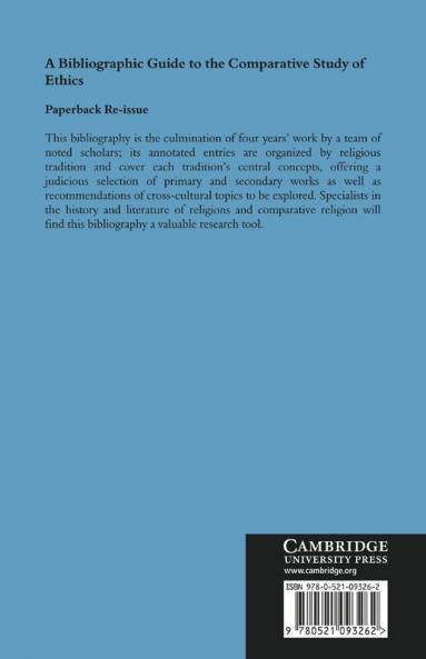 A Bibliographic Guide to the Comparative Study of Ethics