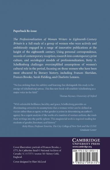 The Professionalization of Women Writers in Eighteenth-Century Britain