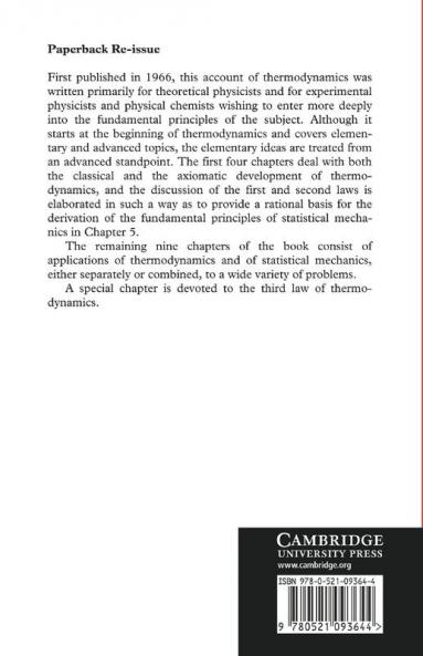 Thermodynamics and Statistical Mechanics