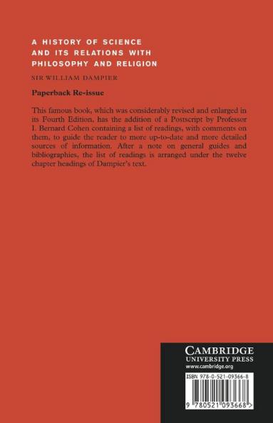 A History of Science and Its Relations with Philosophy and Religion