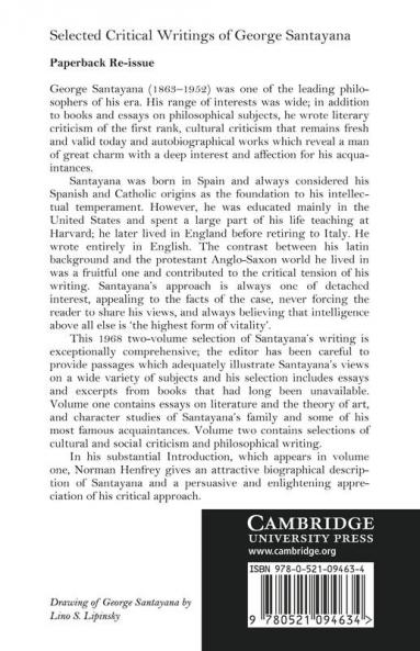 Selected Critical Writings of George Santayana