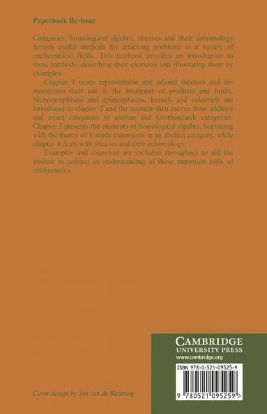Introduction to Categories Homological Algebra and Sheaf Cohomology