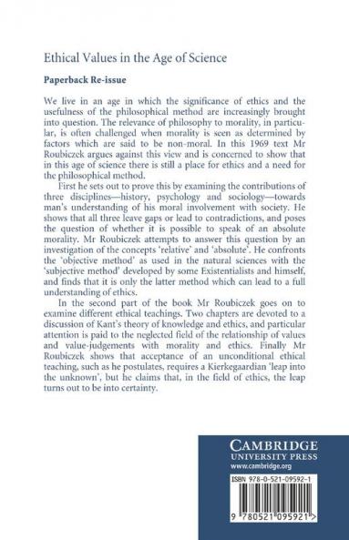 Ethical Values in the Age of Science