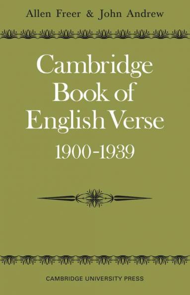 Cambridge Book of English Verse 1900 1939