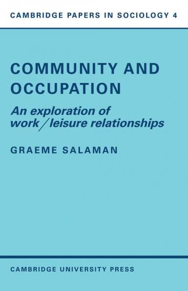 Community and Occupation
