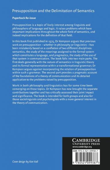 Presupposition and the Delimitation of Semantics