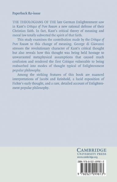 Freedom and Religion in Kant and His Immediate Successors