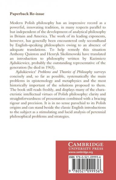 Problems and Theories of Philosophy