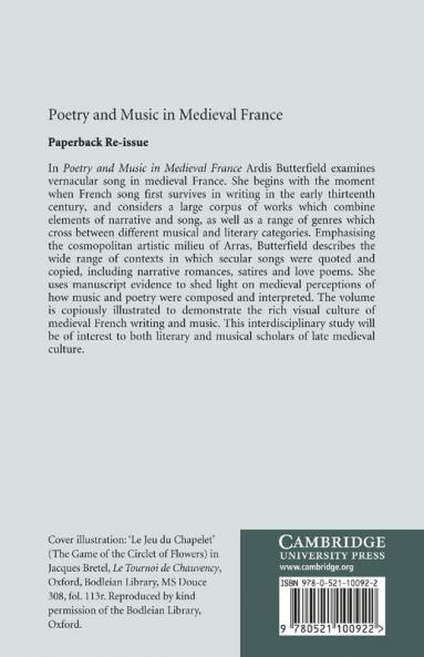 Poetry and Music in Medieval France