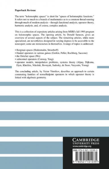Holomorphic Spaces