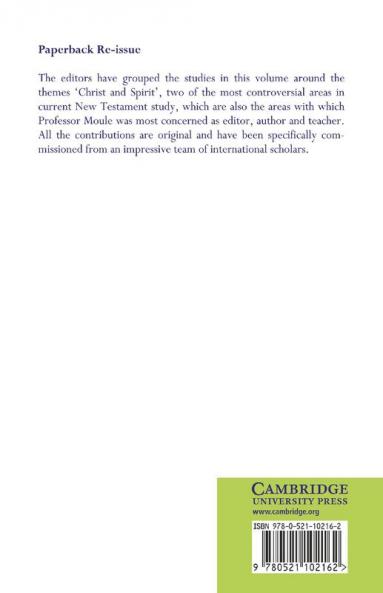 Christ and Spirit in the New Testament