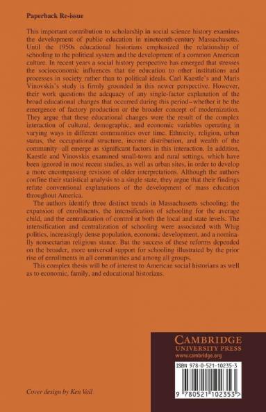 Education and Social Change in Nineteenth-Century Massachusetts