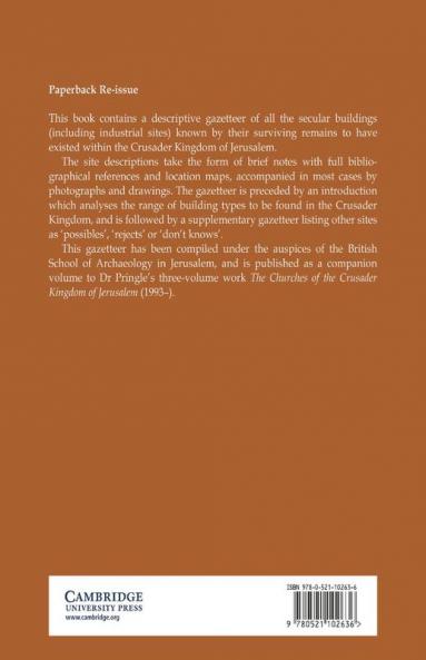 Secular Buildings in the Crusader Kingdom of Jerusalem