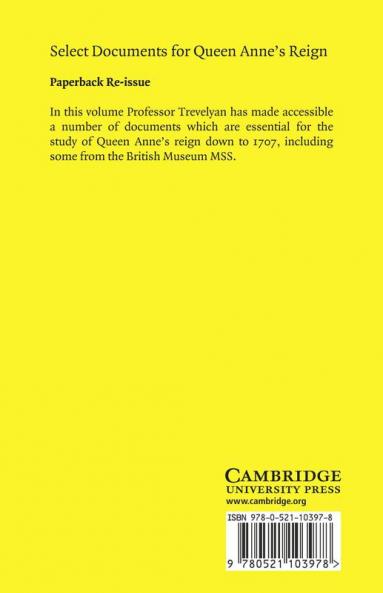 Select Documents for Queen Anne's Reign