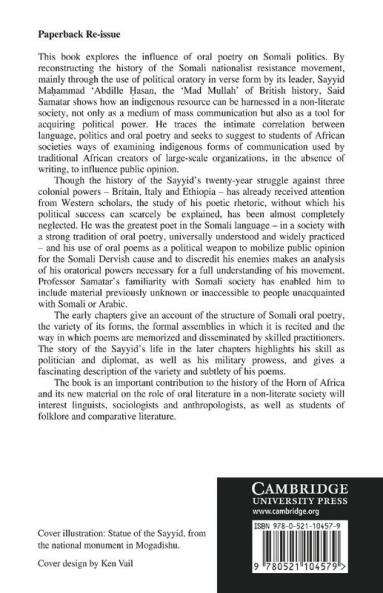 Oral Poetry and Somali Nationalism