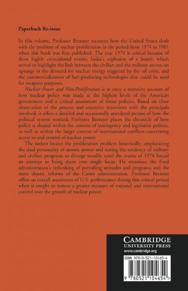 Nuclear Power and Non-Proliferation