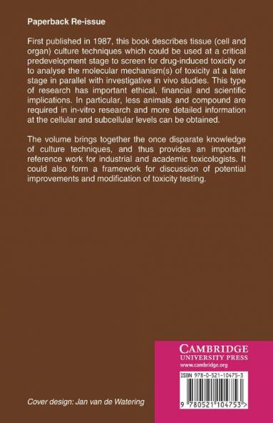In Vitro Methods in Toxicology