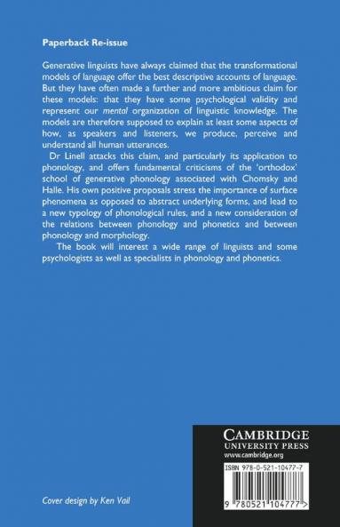 Psychological Reality in Phonology