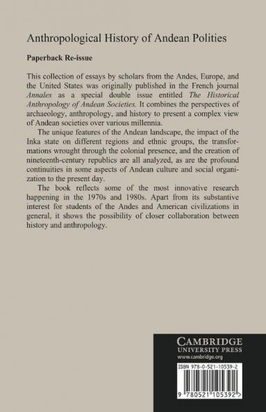Anthropological History of Andean Polities