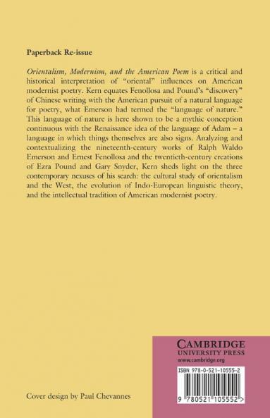 Orientalism Modernism and the American Poem