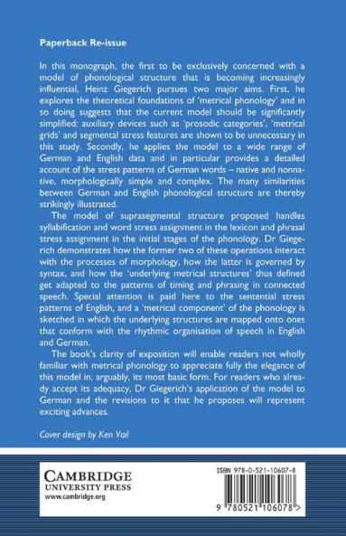 Metrical Phonology and Phonological Structure