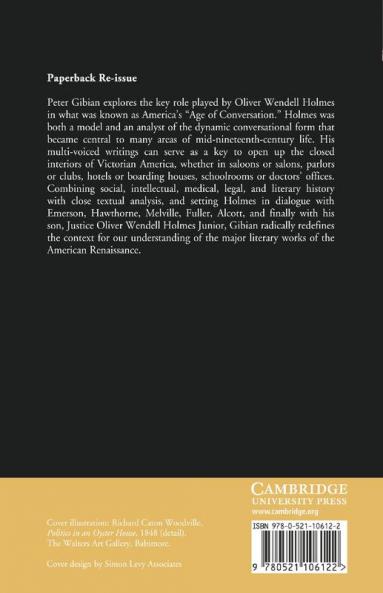Oliver Wendell Holmes and the Culture of Conversation