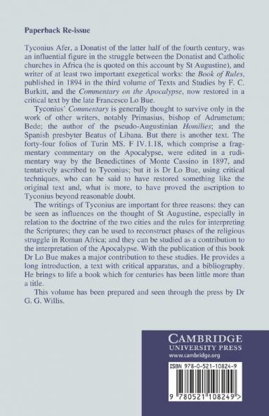 The Turin Fragments of Tyconius' Commentary on Revelation