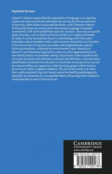 Universal Grammar and Language Learnability