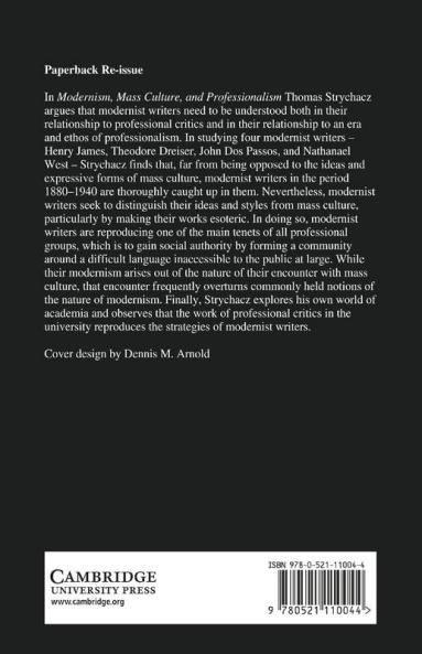 Modernism Mass Culture and Professionalism