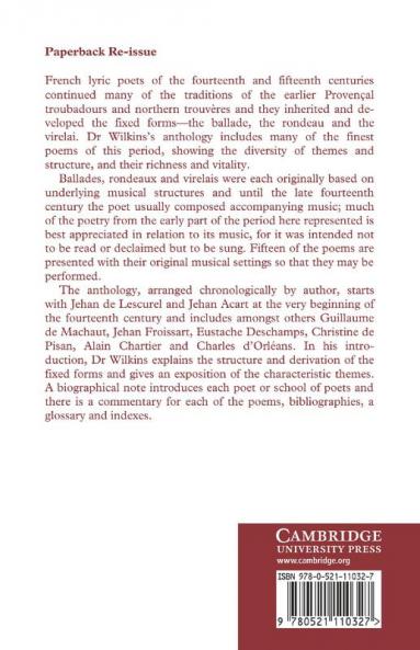 One Hundred Ballades Rondeaux and Virelais from the Late Middle Ages