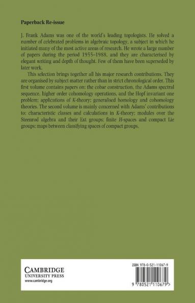 The Selected Works of J. Frank Adams Volume I