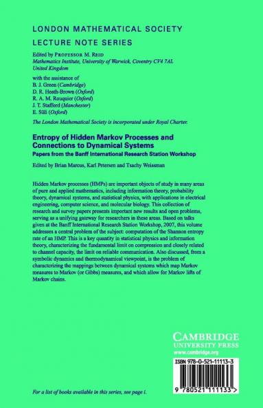 Entropy of Hidden Markov Processes and Connections to Dynamical Systems