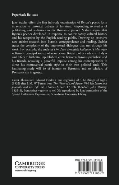 Byron Poetics and History