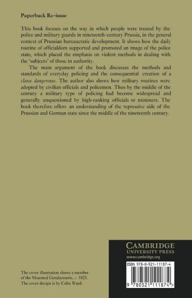 Police and State in Prussia 1815 1850
