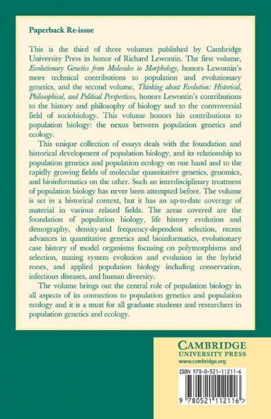 The Evolution of Population Biology