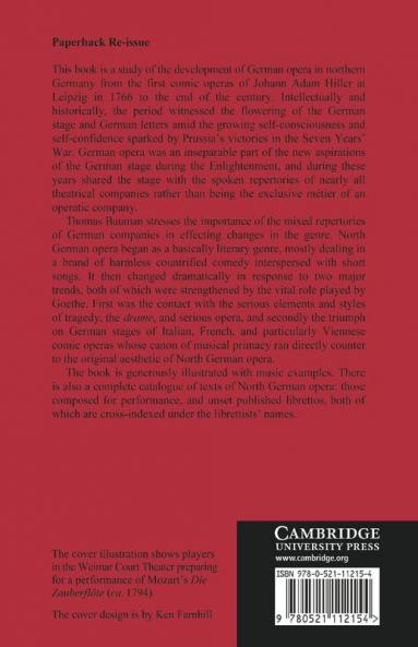 North German Opera in the Age of Goethe