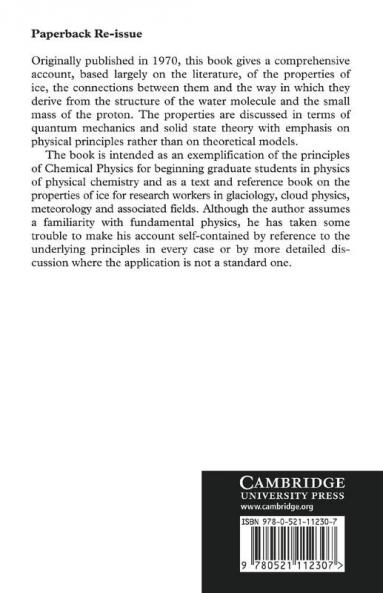 The Chemical Physics of Ice