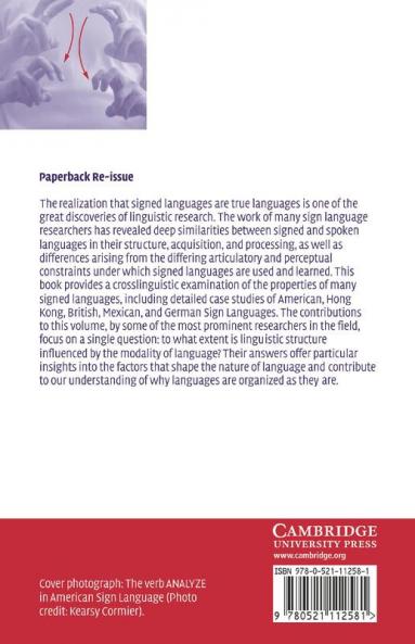 Modality and Structure in Signed and Spoken Languages