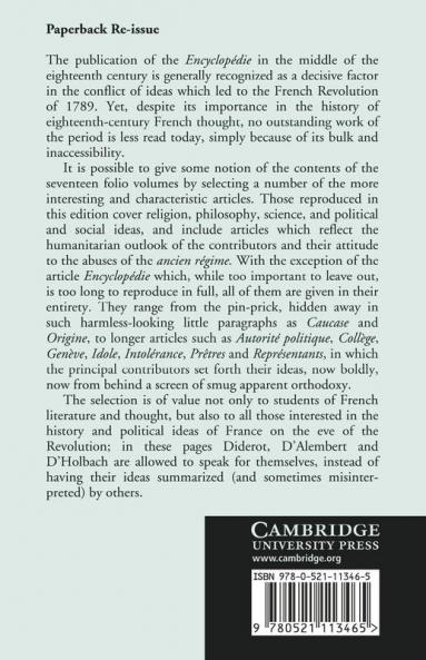 The Encyclopedie of Diderot and D'Alembert