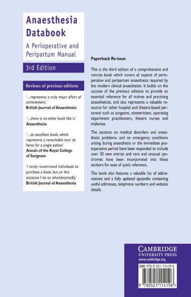 Anaesthesia Databook
