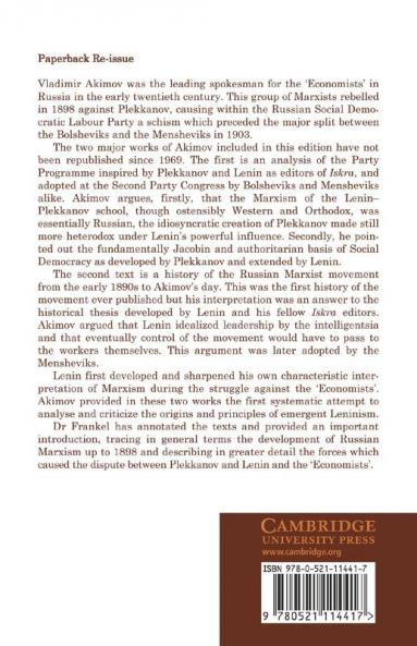 Vladimir Akimov on the Dilemmas of Russian Marxism 1895 1903