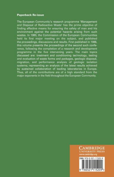 Radioactive Waste Management and Disposal 1985