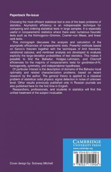 Asymptotic Efficiency of Nonparametric Tests